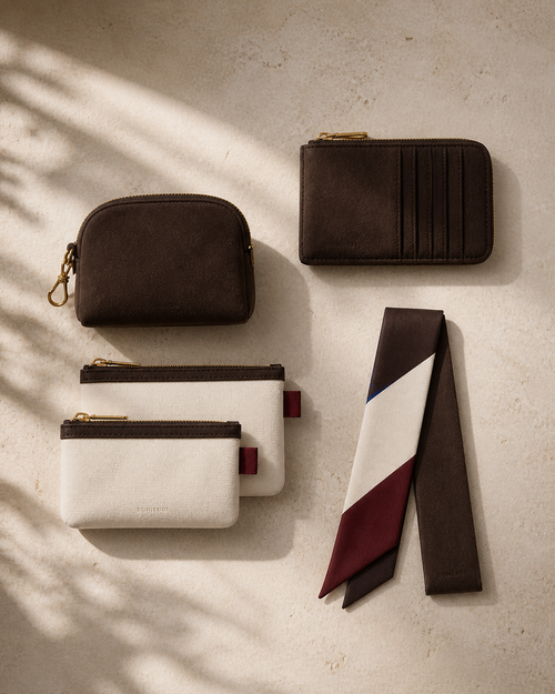 The Day Pouch in the Novara Row small-goods edit