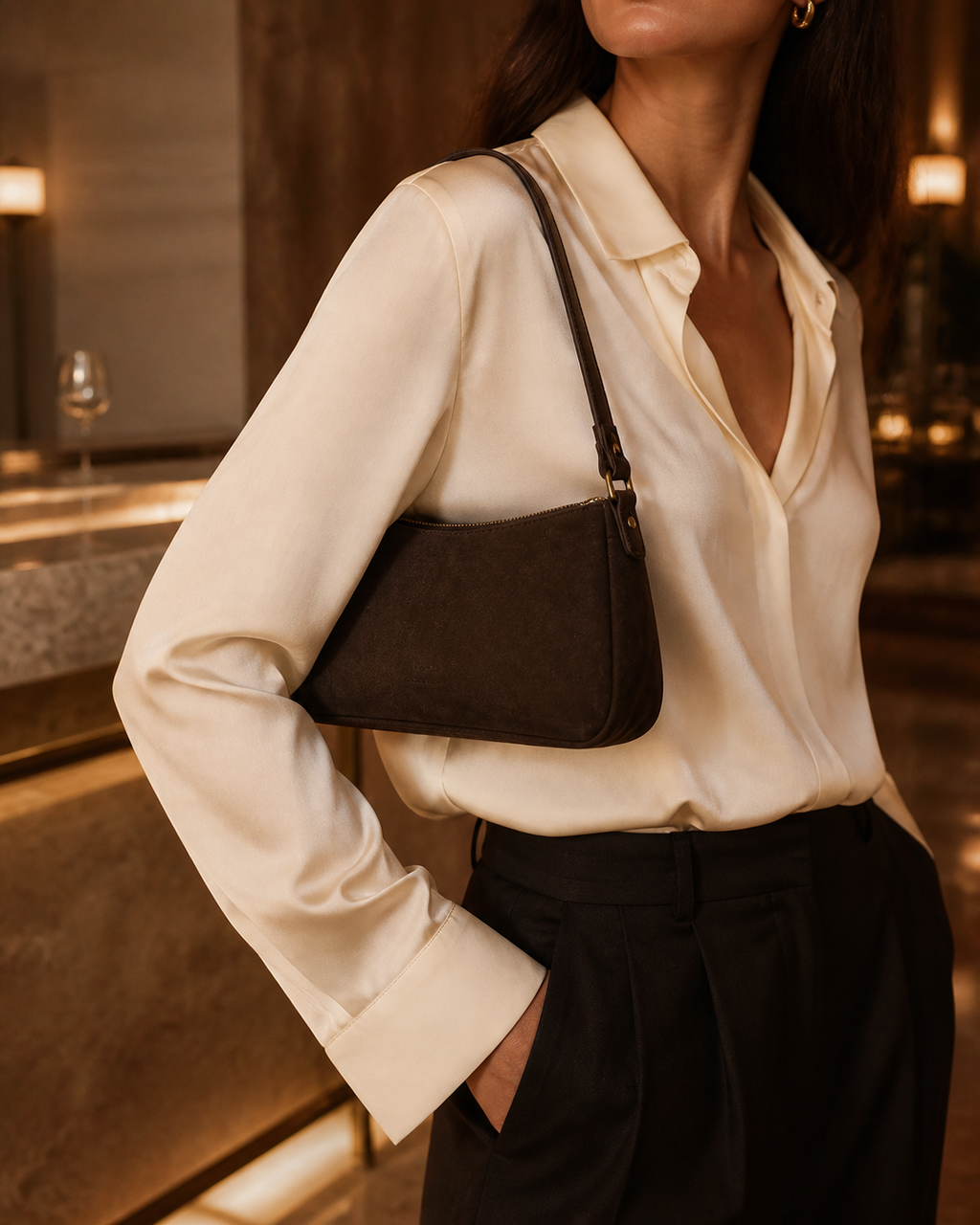 The Linea 12 shoulder bag in Espresso