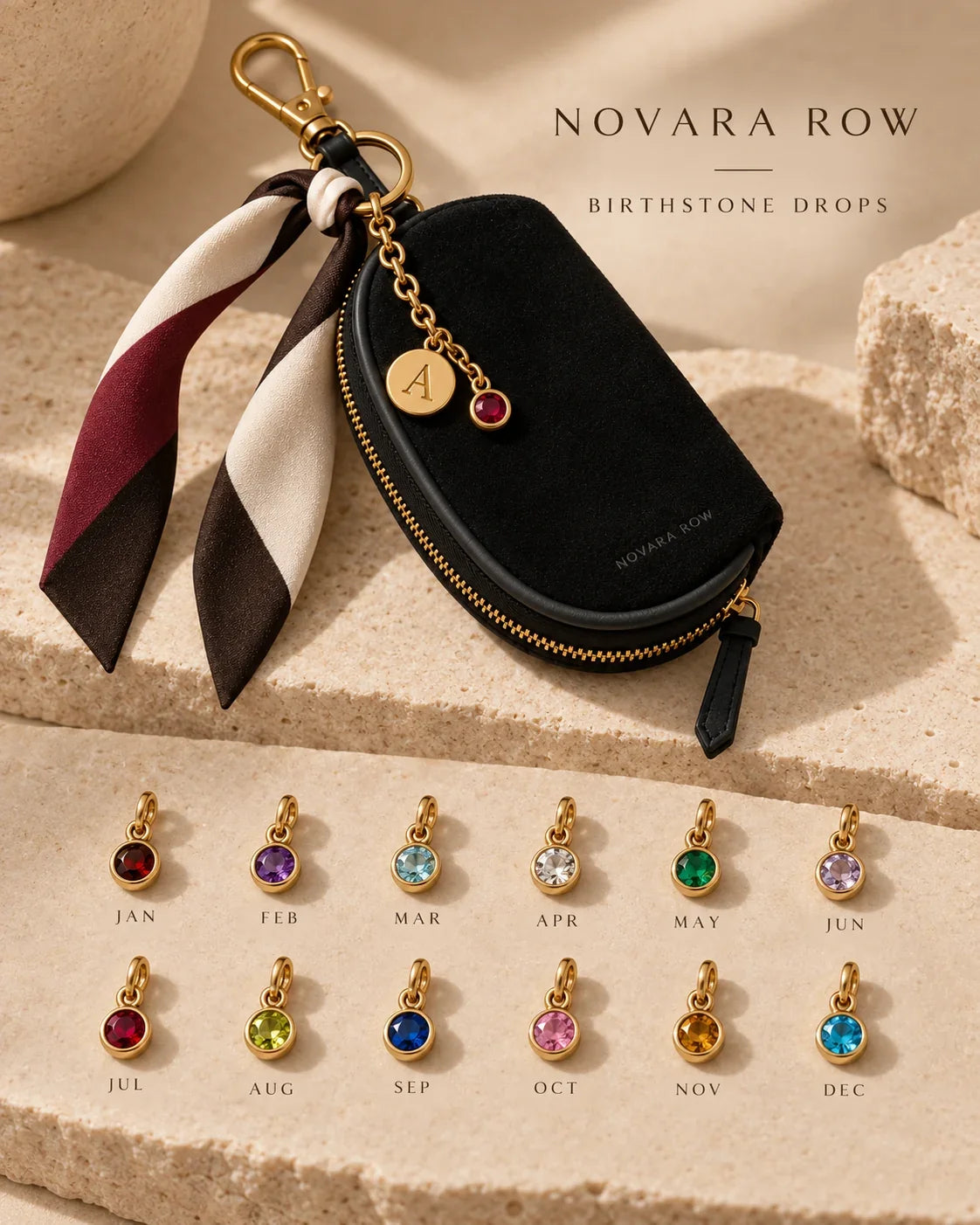 Birthstone Drop monthly design collection reference; select your exact month